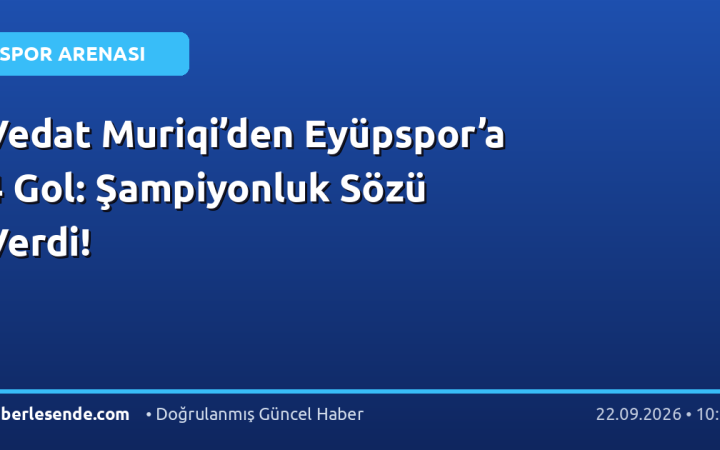 Vedat Muriqi’den Eyüpspor’a 4 Gol: Şampiyonluk Sözü Verdi!
