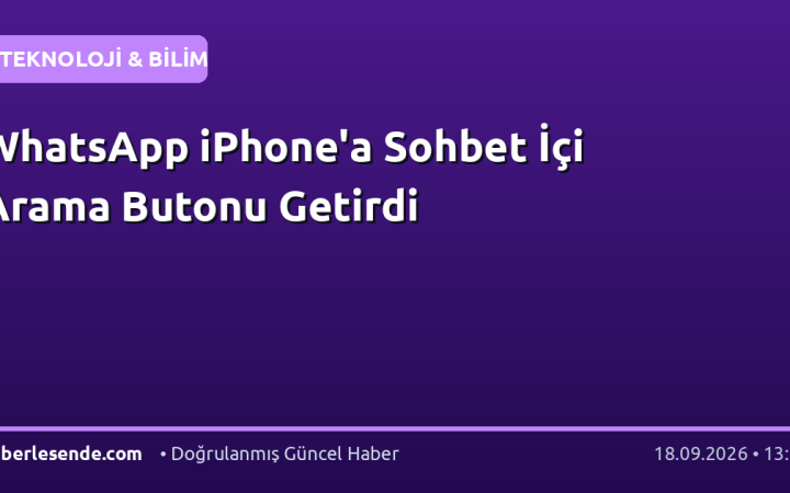 WhatsApp iPhone'a Sohbet İçi Arama Butonu Getirdi