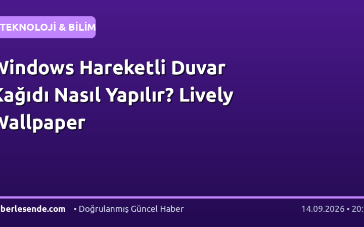 Windows Hareketli Duvar Kağıdı Nasıl Yapılır? Lively Wallpaper