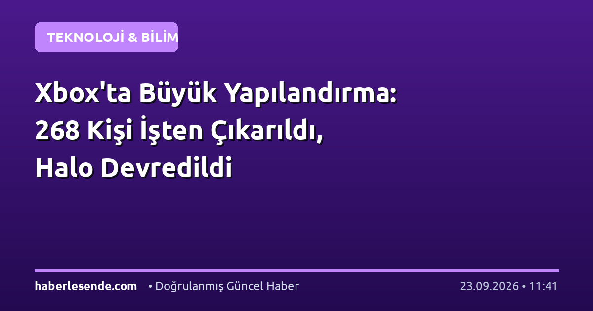 Xbox'ta Büyük Yapılandırma: 268 Kişi İşten Çıkarıldı, Halo Devredildi