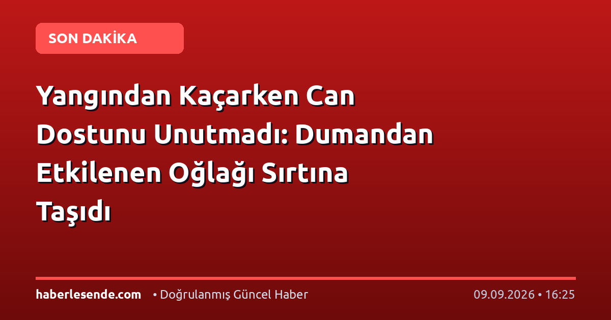Yangından Kaçarken Can Dostunu Unutmadı: Dumandan Etkilenen Oğlağı Sırtına Taşıdı