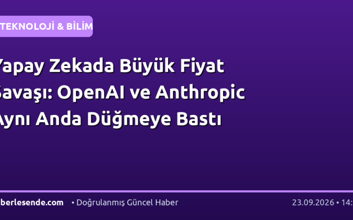 Yapay Zekada Büyük Fiyat Savaşı: OpenAI ve Anthropic Aynı Anda Düğmeye Bastı