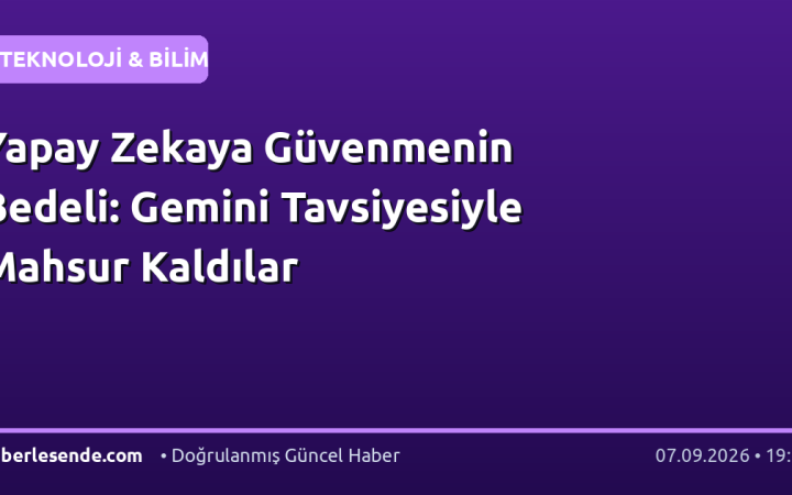 Yapay Zekaya Güvenmenin Bedeli: Gemini Tavsiyesiyle Mahsur Kaldılar