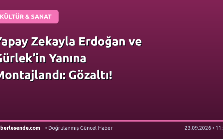 Yapay Zekayla Erdoğan ve Gürlek’in Yanına Montajlandı: Gözaltı!