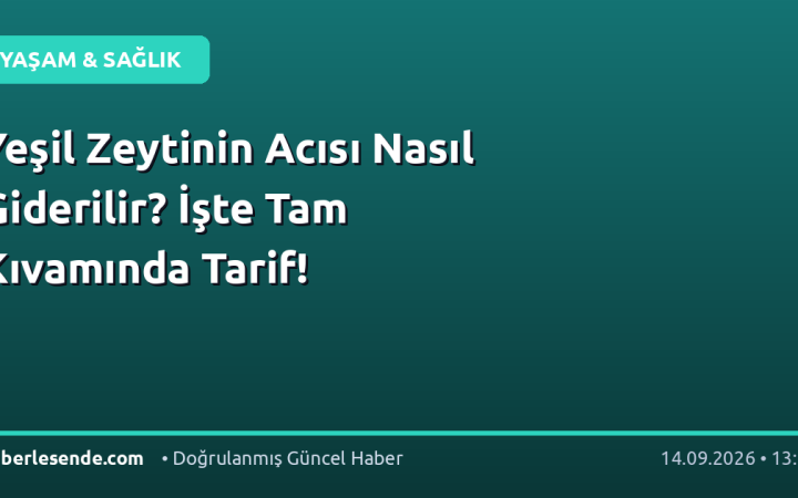 Yeşil Zeytinin Acısı Nasıl Giderilir? İşte Tam Kıvamında Tarif!
