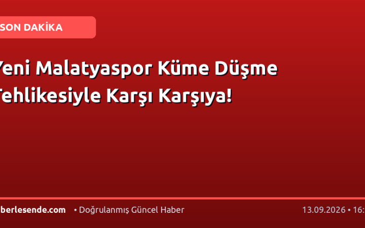 Yeni Malatyaspor Küme Düşme Tehlikesiyle Karşı Karşıya!