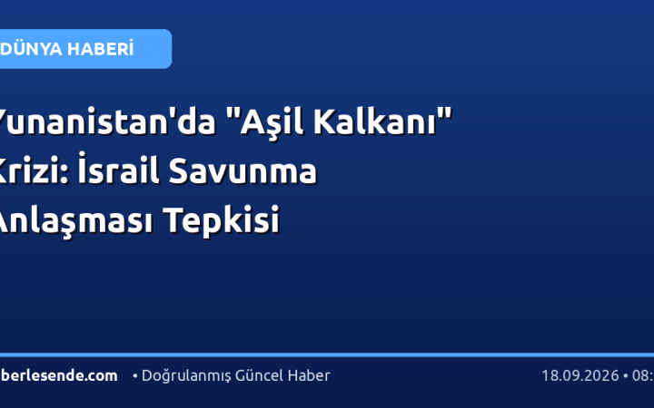 Yunanistan'da "Aşil Kalkanı" Krizi: İsrail Savunma Anlaşması Tepkisi