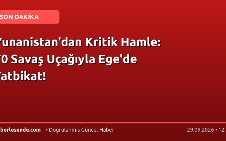 Yunanistan'dan Kritik Hamle: 70 Savaş Uçağıyla Ege'de Tatbikat!