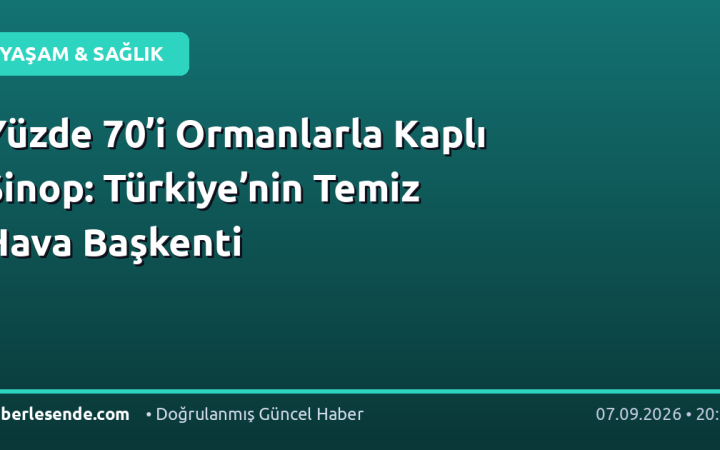 Yüzde 70’i Ormanlarla Kaplı Sinop: Türkiye’nin Temiz Hava Başkenti