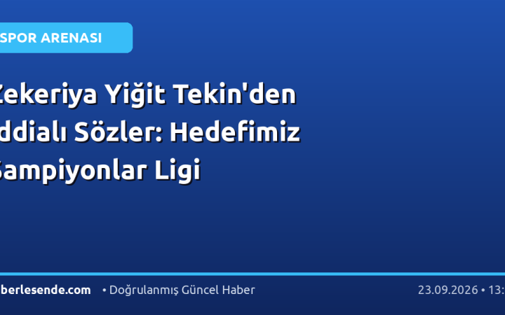 Zekeriya Yiğit Tekin'den İddialı Sözler: Hedefimiz Şampiyonlar Ligi