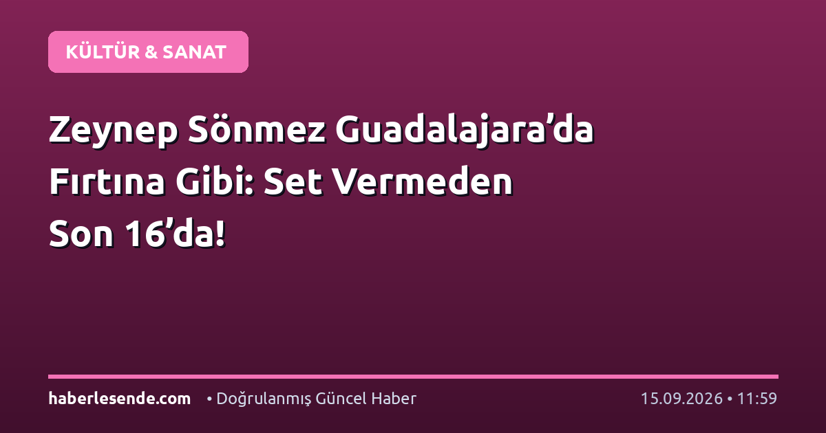 Zeynep Sönmez Guadalajara’da Fırtına Gibi: Set Vermeden Son 16’da!