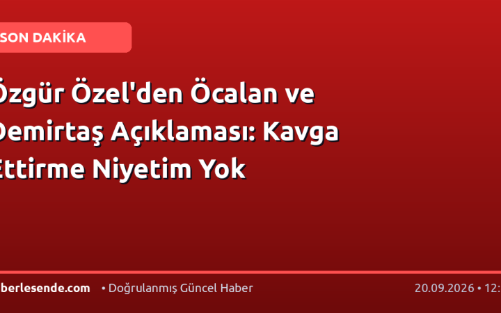 Özgür Özel'den Öcalan ve Demirtaş Açıklaması: Kavga Ettirme Niyetim Yok