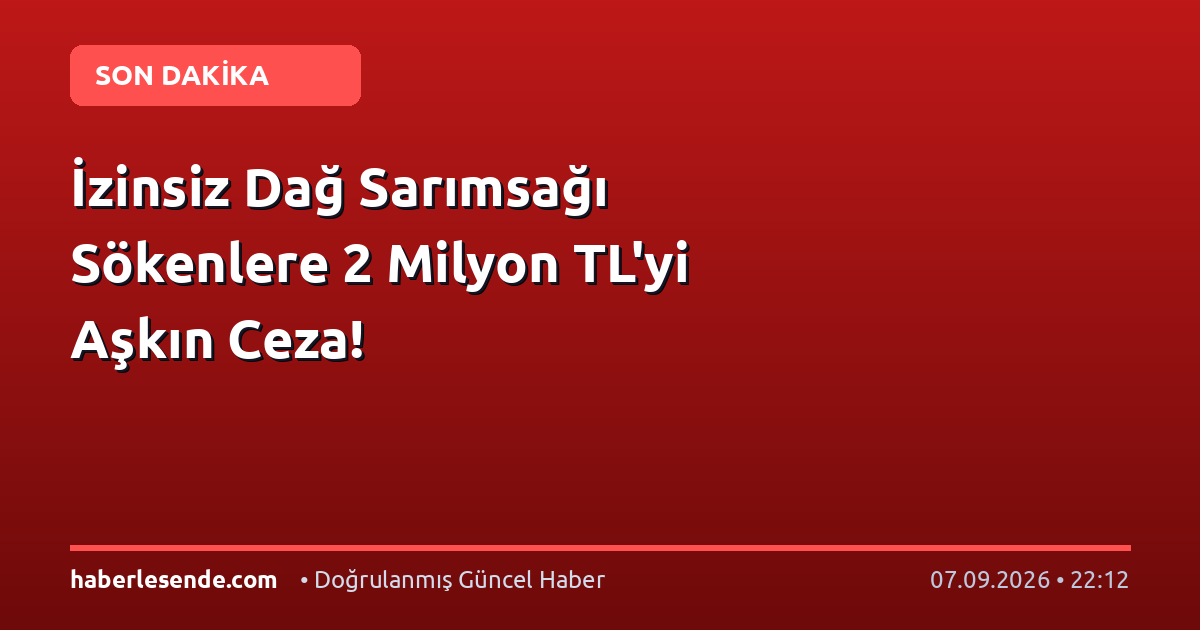 İzinsiz Dağ Sarımsağı Sökenlere 2 Milyon TL'yi Aşkın Ceza!