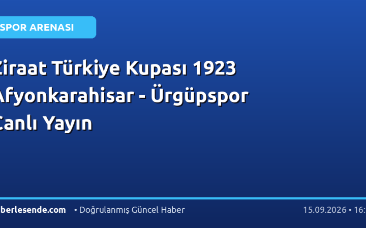 Ziraat Türkiye Kupası 1923 Afyonkarahisar - Ürgüpspor Canlı Yayın