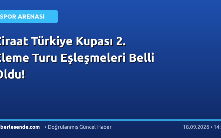 Ziraat Türkiye Kupası 2. Eleme Turu Eşleşmeleri Belli Oldu!