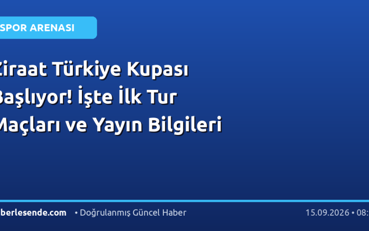 Ziraat Türkiye Kupası Başlıyor! İşte İlk Tur Maçları ve Yayın Bilgileri