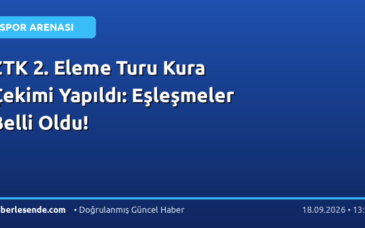 ZTK 2. Eleme Turu Kura Çekimi Yapıldı: Eşleşmeler Belli Oldu!