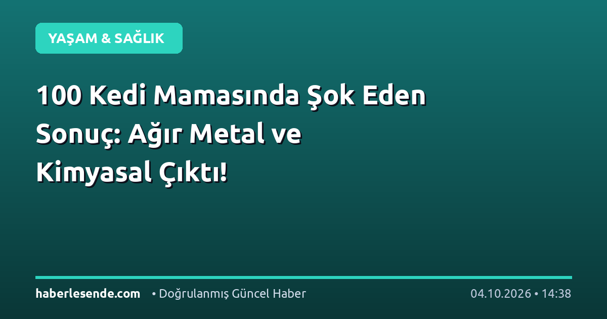 100 Kedi Mamasında Şok Eden Sonuç: Ağır Metal ve Kimyasal Çıktı!
