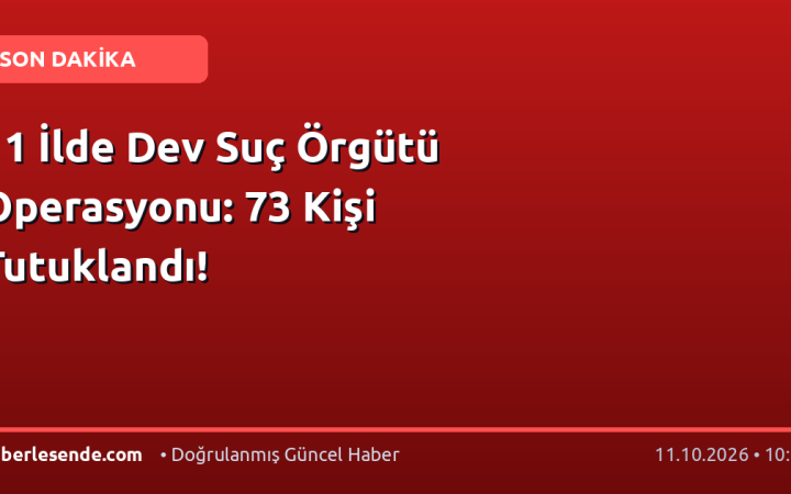 11 İlde Dev Suç Örgütü Operasyonu: 73 Kişi Tutuklandı!