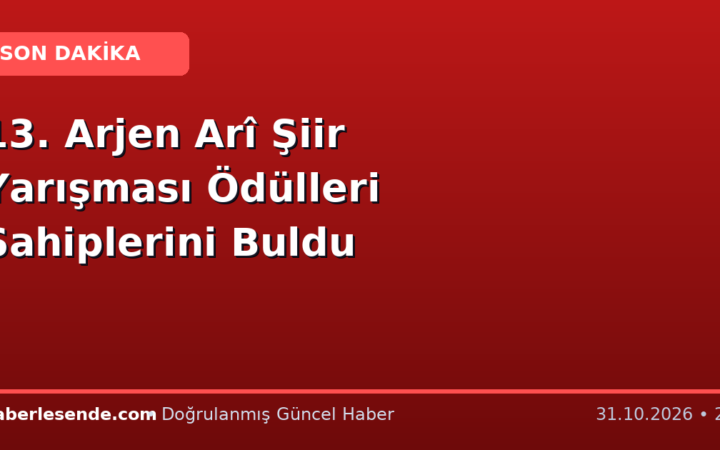13. Arjen Arî Şiir Yarışması Ödülleri Sahiplerini Buldu