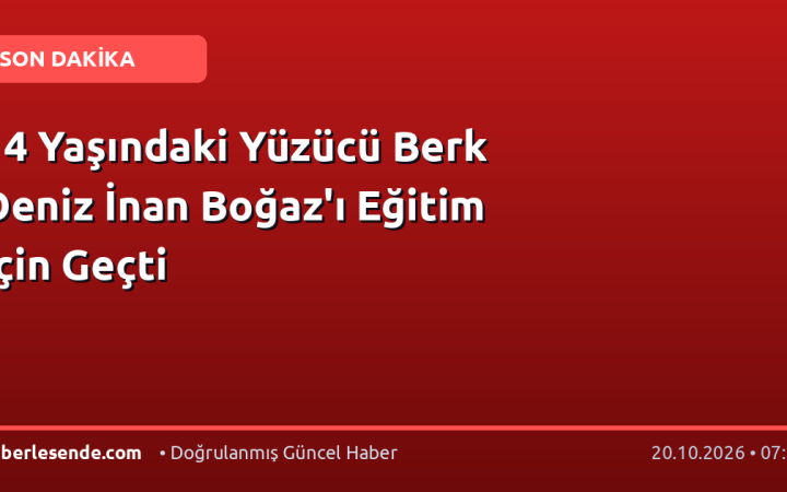 14 Yaşındaki Yüzücü Berk Deniz İnan Boğaz'ı Eğitim İçin Geçti