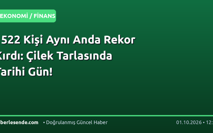 1522 Kişi Aynı Anda Rekor Kırdı: Çilek Tarlasında Tarihi Gün!