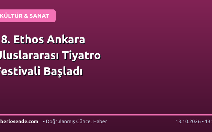 18. Ethos Ankara Uluslararası Tiyatro Festivali Başladı
