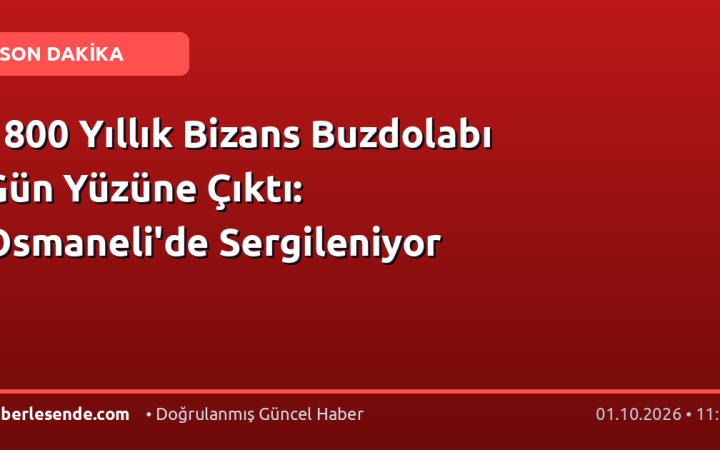 1800 Yıllık Bizans Buzdolabı Gün Yüzüne Çıktı: Osmaneli'de Sergileniyor
