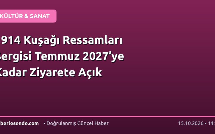 1914 Kuşağı Ressamları Sergisi Temmuz 2027’ye Kadar Ziyarete Açık