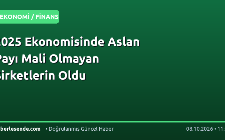 2025 Ekonomisinde Aslan Payı Mali Olmayan Şirketlerin Oldu
