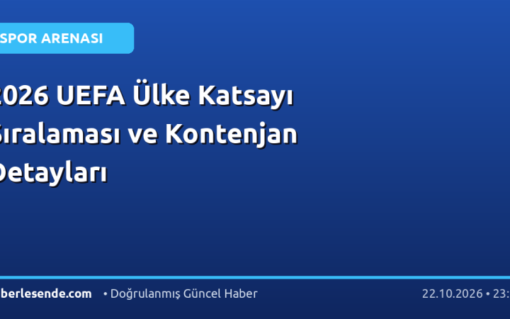 2026 UEFA Ülke Katsayı Sıralaması ve Kontenjan Detayları