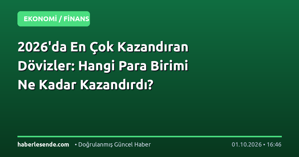 2026'da En Çok Kazandıran Dövizler: Hangi Para Birimi Ne Kadar Kazandırdı?