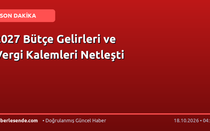 2027 Bütçe Gelirleri ve Vergi Kalemleri Netleşti