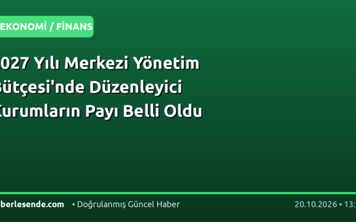 2027 Yılı Merkezi Yönetim Bütçesi'nde Düzenleyici Kurumların Payı Belli Oldu