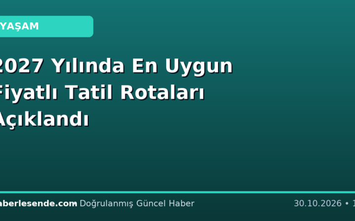 2027 Yılında En Uygun Fiyatlı Tatil Rotaları Açıklandı