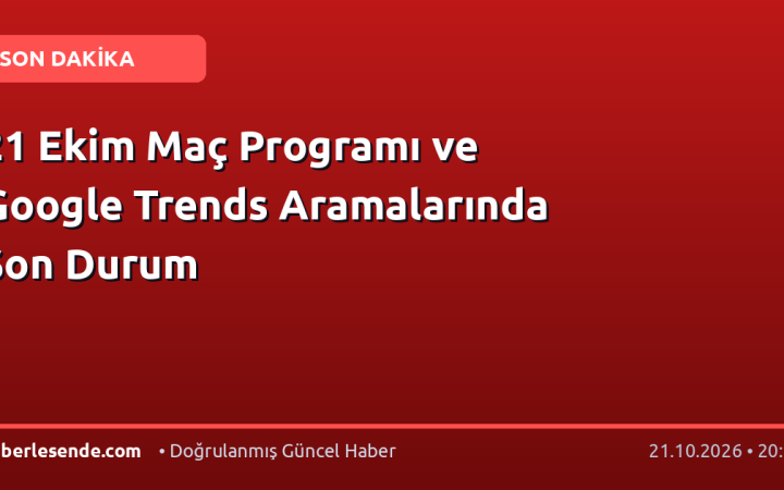 21 Ekim Maç Programı ve Google Trends Aramalarında Son Durum