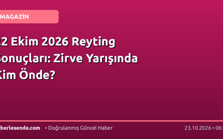 22 Ekim 2026 Reyting Sonuçları: Zirve Yarışında Kim Önde?
