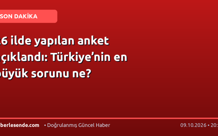 26 ilde yapılan anket açıklandı: Türkiye’nin en büyük sorunu ne?
