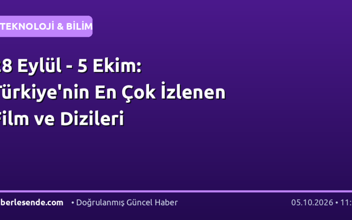 28 Eylül - 5 Ekim: Türkiye'nin En Çok İzlenen Film ve Dizileri