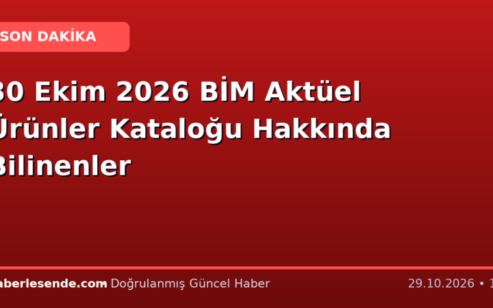 30 Ekim 2026 BİM Aktüel Ürünler Kataloğu Hakkında Bilinenler