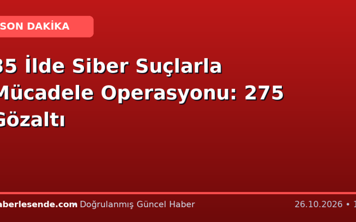 35 İlde Siber Suçlarla Mücadele Operasyonu: 275 Gözaltı