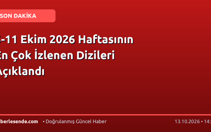 5-11 Ekim 2026 Haftasının En Çok İzlenen Dizileri Açıklandı