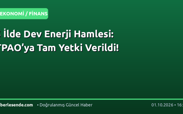5 İlde Dev Enerji Hamlesi: TPAO’ya Tam Yetki Verildi!