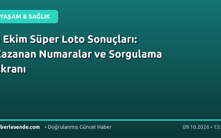 8 Ekim Süper Loto Sonuçları: Kazanan Numaralar ve Sorgulama Ekranı