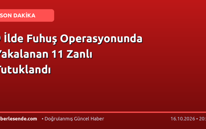 9 İlde Fuhuş Operasyonunda Yakalanan 11 Zanlı Tutuklandı