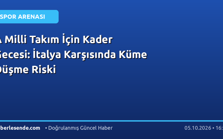 A Milli Takım İçin Kader Gecesi: İtalya Karşısında Küme Düşme Riski