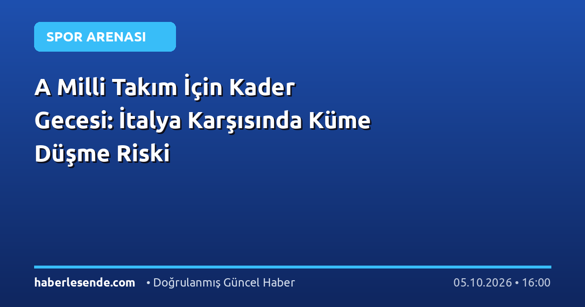 A Milli Takım İçin Kader Gecesi: İtalya Karşısında Küme Düşme Riski