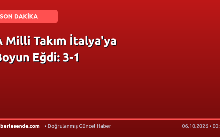 A Milli Takım İtalya'ya Boyun Eğdi: 3-1