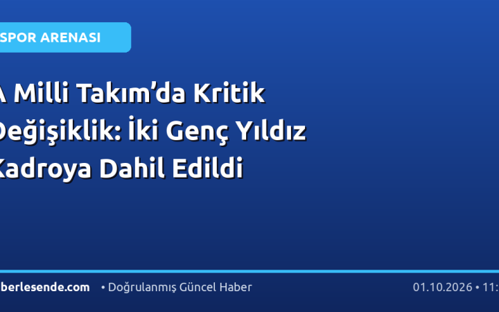 A Milli Takım’da Kritik Değişiklik: İki Genç Yıldız Kadroya Dahil Edildi