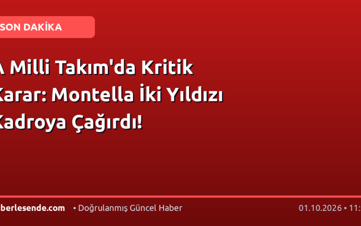 A Milli Takım'da Kritik Karar: Montella İki Yıldızı Kadroya Çağırdı!